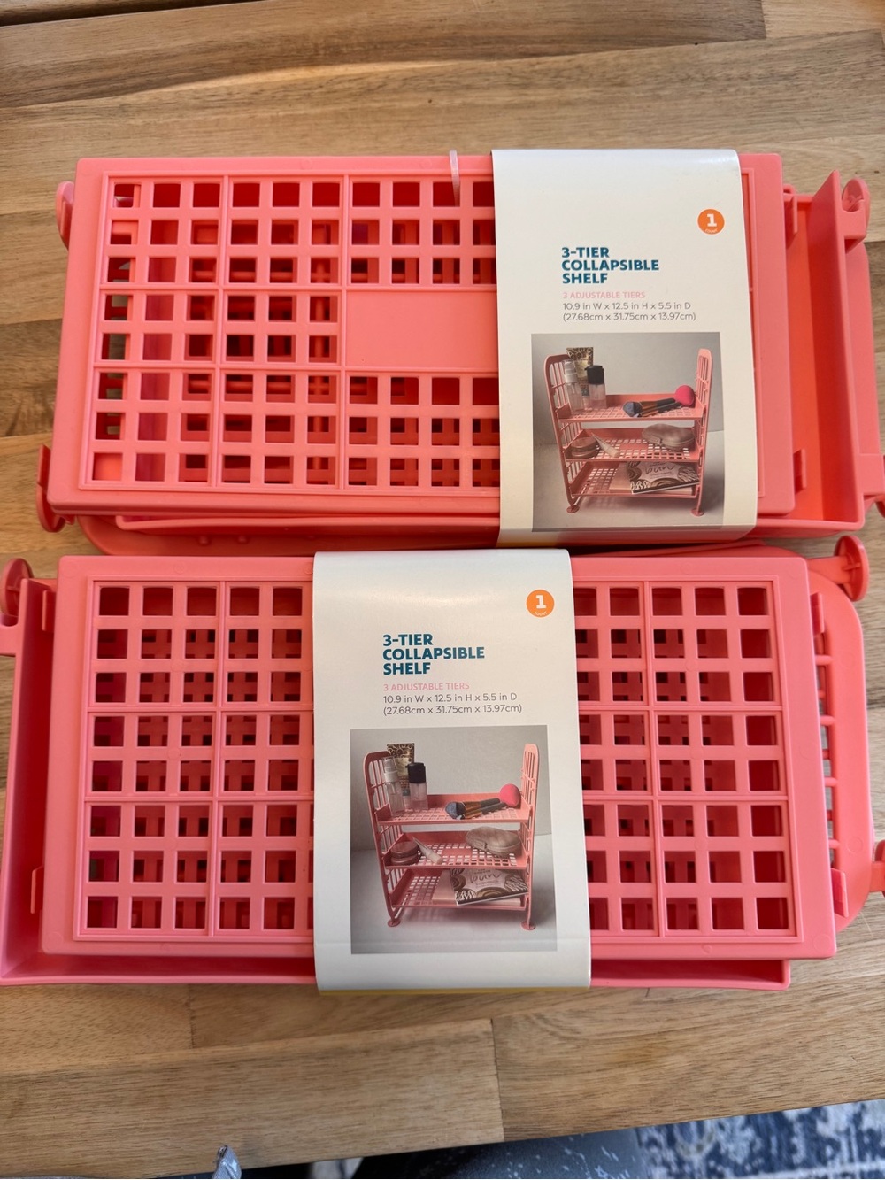 Set of 2 3-Tier Collapsible Shelf - Pink